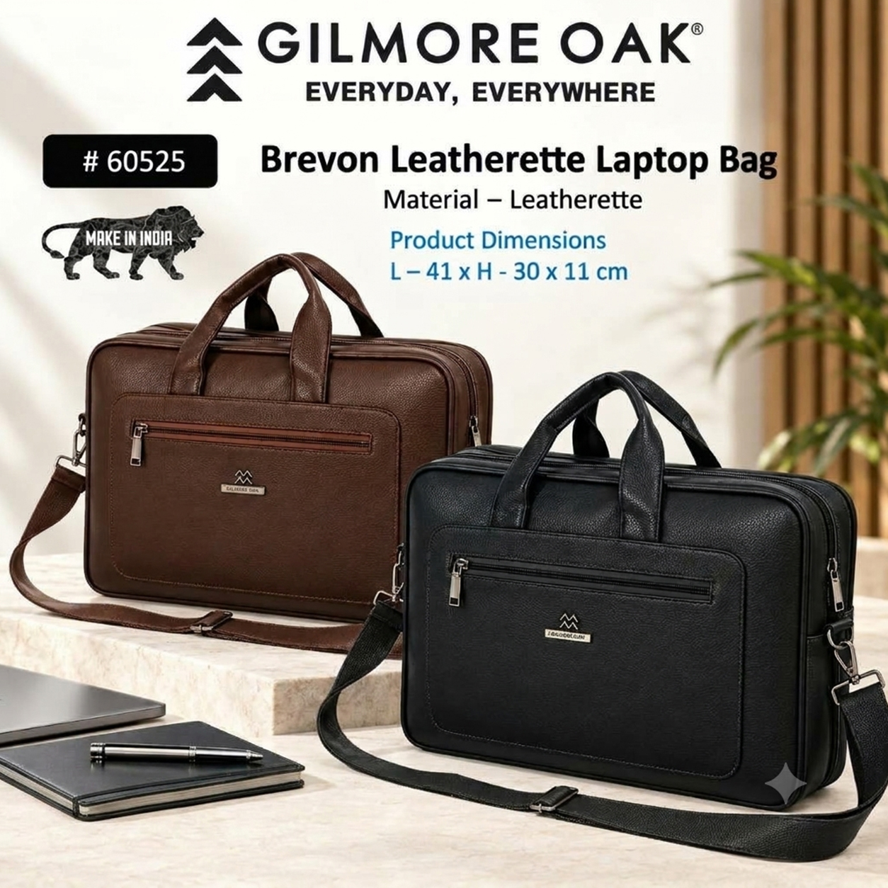 GILMORE OAK Brevon Leatherette Laptop Bag