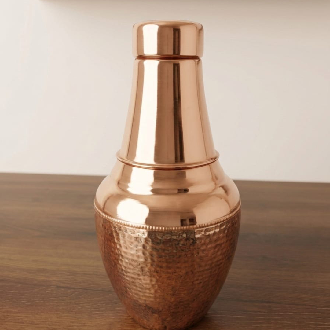 Copper Water Bottle with Inbuilt Glass